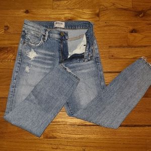 Agolde skinny cropped destroyed stretch jeans 23
